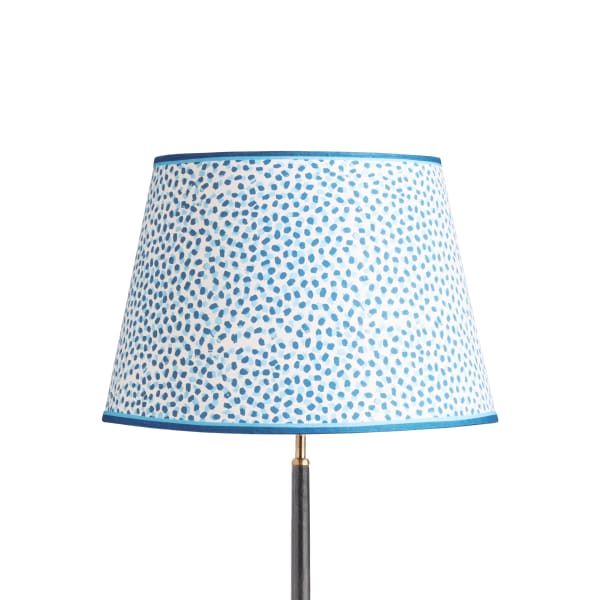 45cm straight empire shade in blue and indigo Polka Dot paper by GP & J Baker