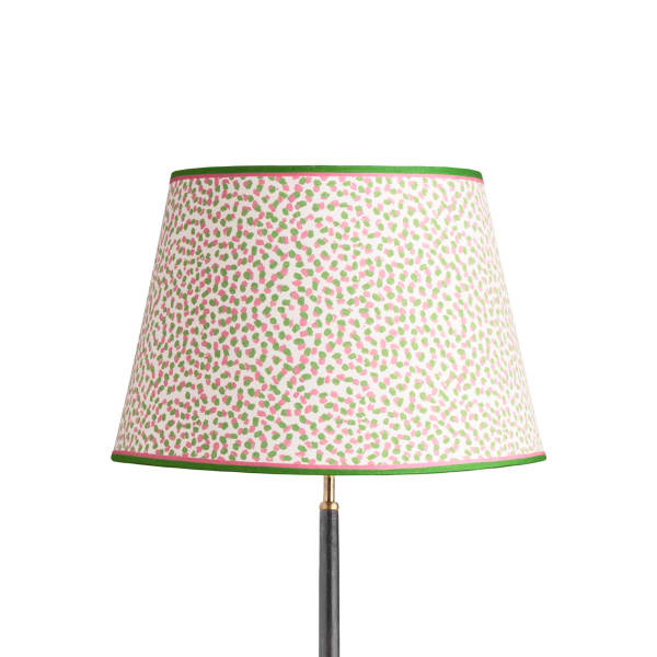 45cm straight empire shade in pink and green Polka Dot paper by GP & J Baker