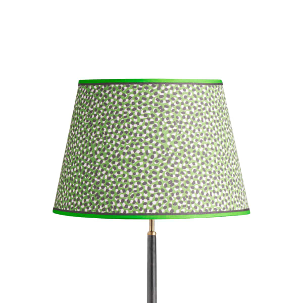 45cm straight empire shade in emerald, black and white Polka Dot paper by GP & J Baker