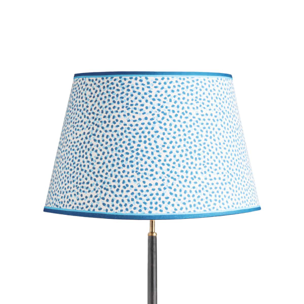 50cm straight empire shade in blue and indigo Polka Dot paper by GP & J Baker