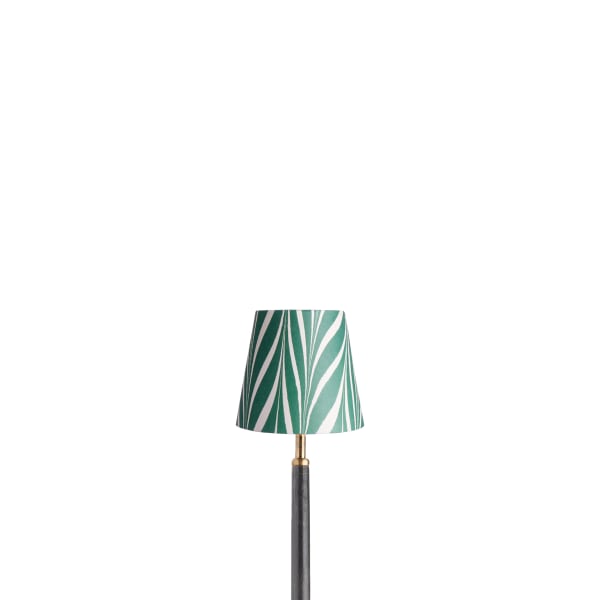 14cm tall tapered shade in green Savio hand made marble paper