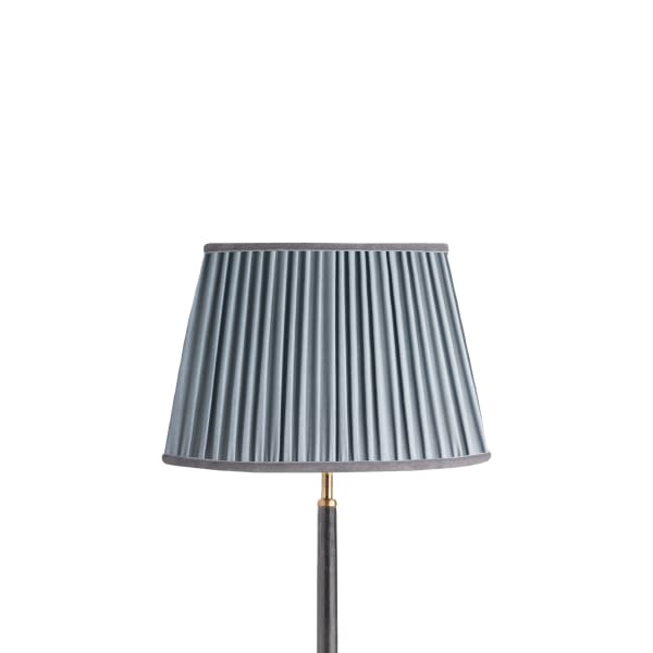35cm straight empire shade in Moonstone silk with velvet tape