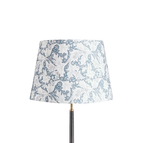 40cm straight empire shade in slate blue Wallflower printed cotton by Morris & Co.