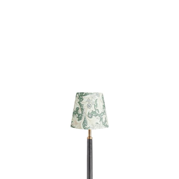 14cm tall tapered shade in thyme Wallflower printed cotton by Morris & Co.