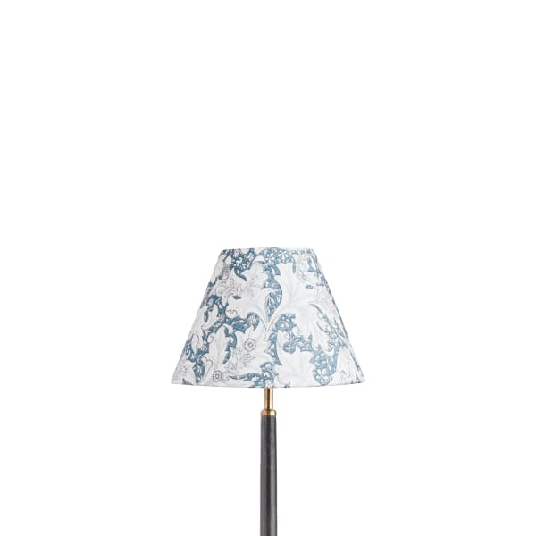 25cm empire shade in slate blue Wallflower printed cotton by Morris & Co.