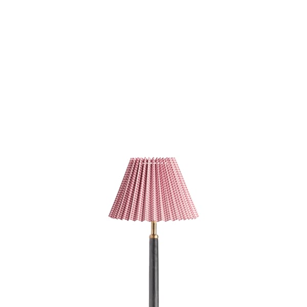 20cm empire folded shade in maroon and cream gingham