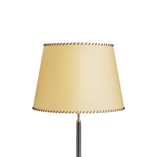 40cm Straight Empire shade in natural vellum with black stitching