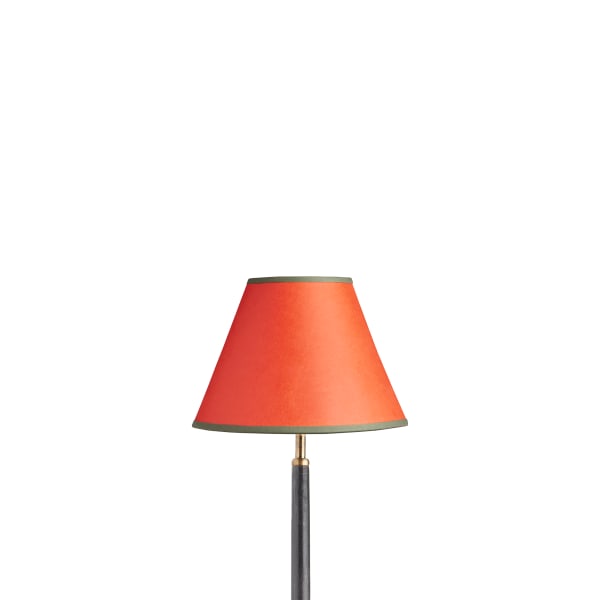 25cm empire shade in Papaya hand made parchment with green tape 