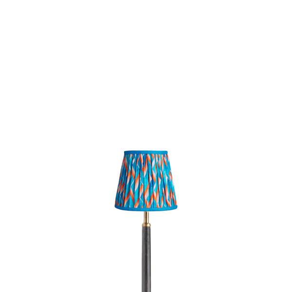 14cm tall tapered shade in blue herringbone by Matthew Williamson