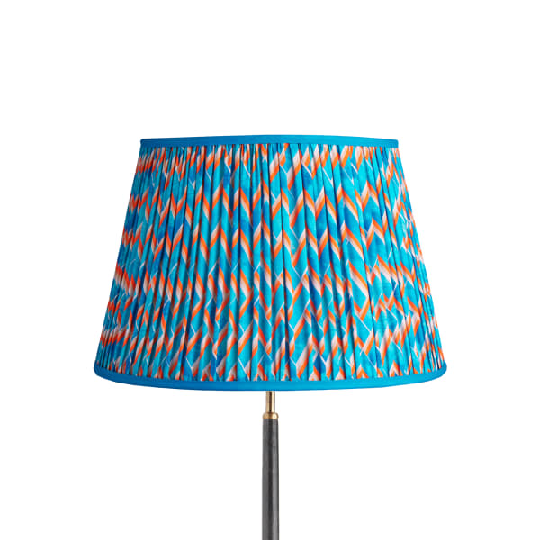 45cm straight empire shade in blue herringbone by Matthew Williamson