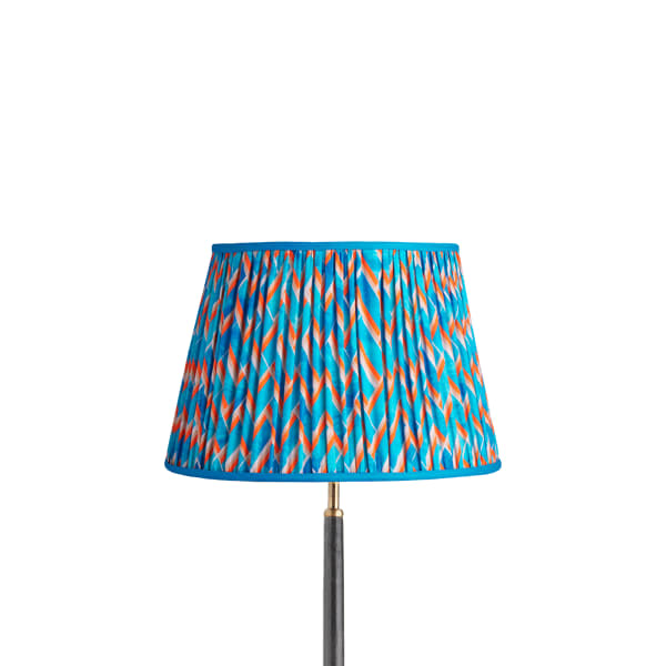 35cm straight empire shade in blue herringbone by Matthew Williamson