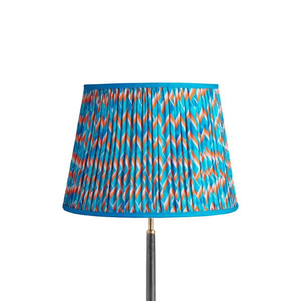 40cm straight empire shade in blue herringbone by Matthew Williamson