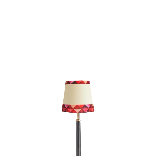 14cm tall tapered shade in red card harlequin by Matthew Williamson