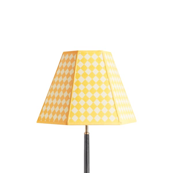 40cm Milford check hexagon shade in cornsilk