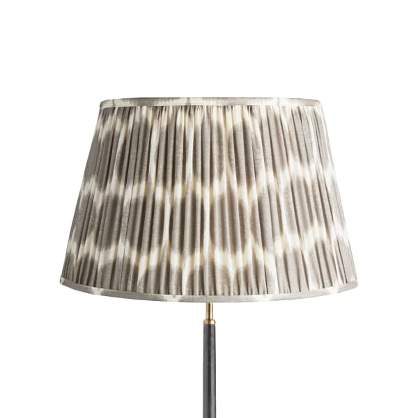 50cm straight empire printed linen ikat shade with carrier in grey Yoda