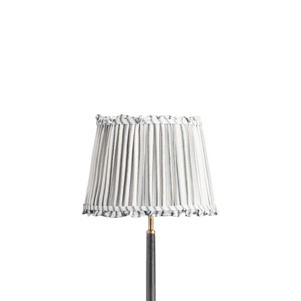 30cm straight empire bloomer shade in blue ticking linen