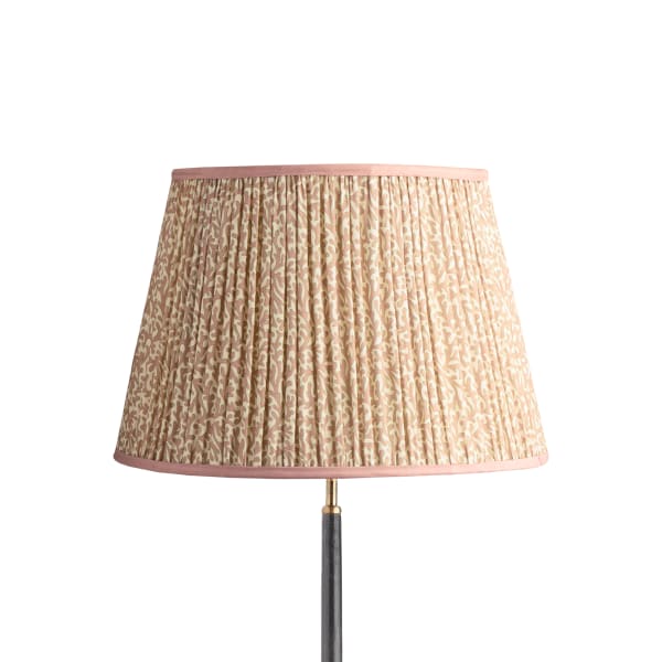 45cm straight empire shade in blush Tuffley gathered cotton by GP & J Baker