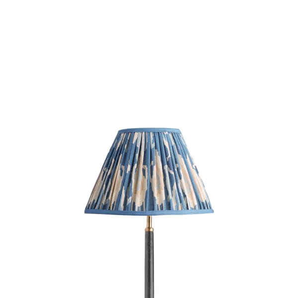 30cm empire shade in denim Bokhara gathered linen by GP & J Baker