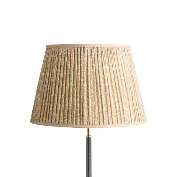 45cm straight empire shade in biscuit block printed Dotty gathered cotton by GP & J Baker