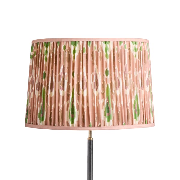 50cm tapered drum shade with adjustable gimbal in blush Bokhara gathered linen by GP & J Baker