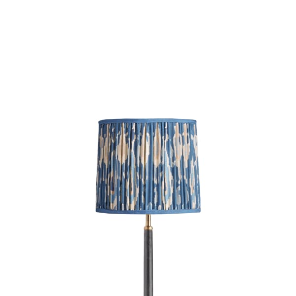 25cm tapered drum shade in denim Bokhara gathered linen by GP & J Baker