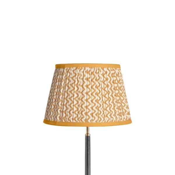 Orange Pleated Lampshade Cotton Shade in Chevron Pattern