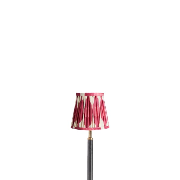14cm tall tapered shade in berries egg spoon silk ikat