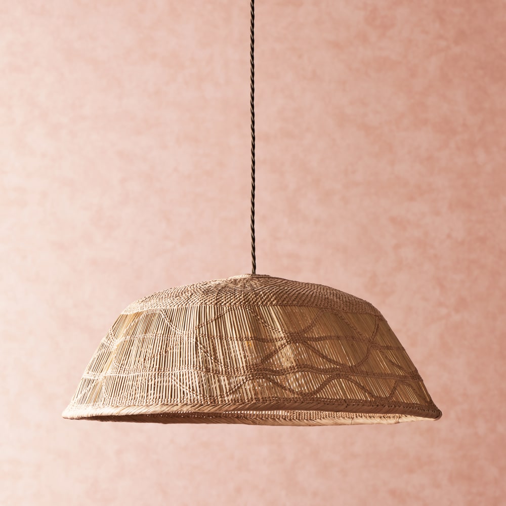 Pooky Larger Khaya Shade with binga pattern in natural