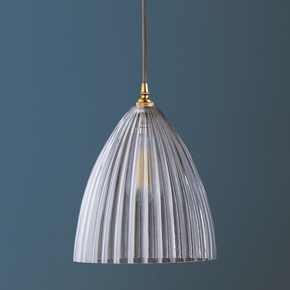 Pooky Larger Scallop in clear glass pendant light