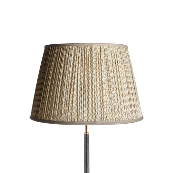 45cm straight empire gathered lampshade in cloud chevrons block printed cotton