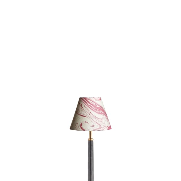 16cm empire shade in hand made marbled paper in red tanaro