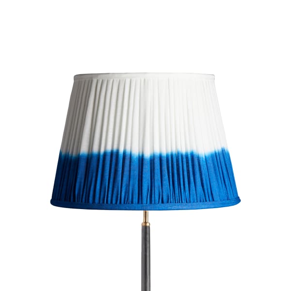 45cm straight empire shade in blue shibori linen