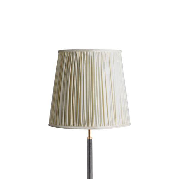 30cm tall tapered gathered lampshade in cream taj silk