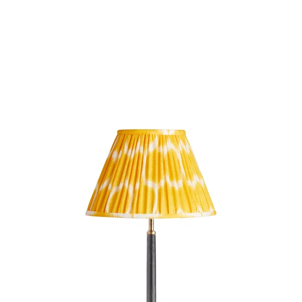 30cm empire printed linen ikat shade in yellow Yoda