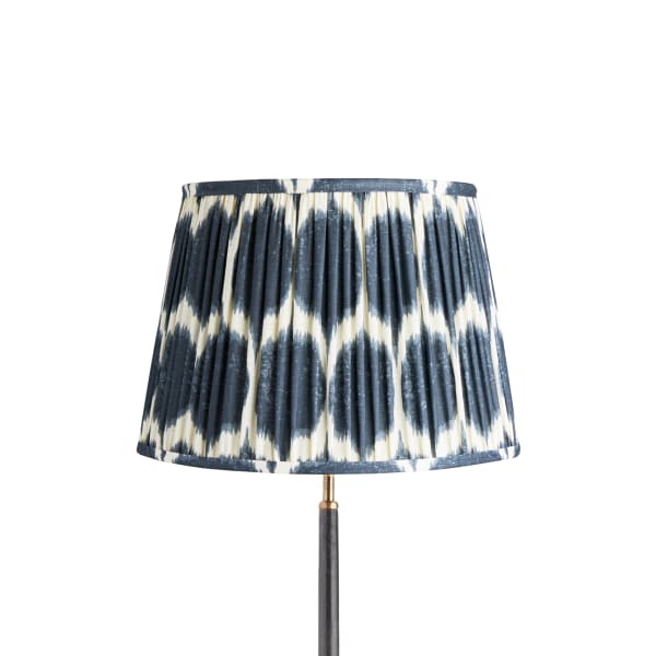 40cm straight empire printed linen ikat shade in navy Yoda