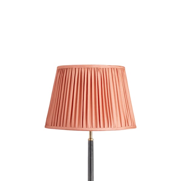 35cm straight empire gathered lampshade in coral silk