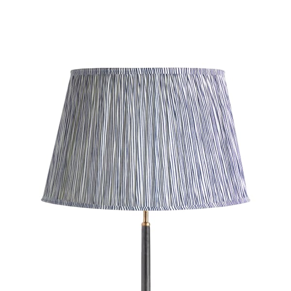 50cm straight empire shade in navy candy stripe block printed cotton