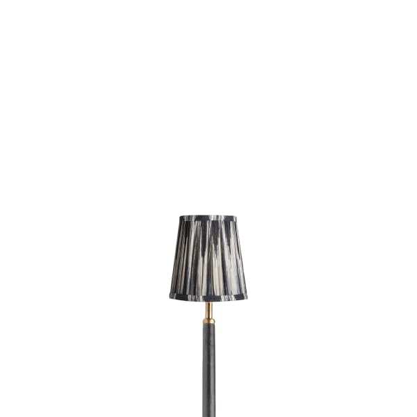 12cm tall tapered shade with candle clip in black and white Ikat by Matthew Williamson