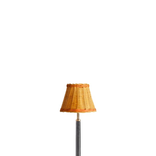 16cm empire shade in natural rattan with orange stripe