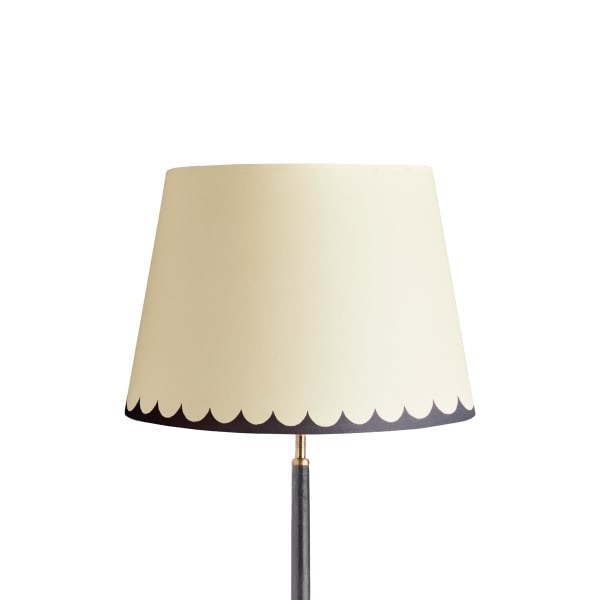 40cm straight empire shade in jet scallops hand painted card