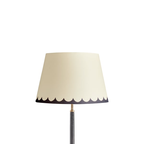 35cm straight empire shade in jet scallops hand painted card