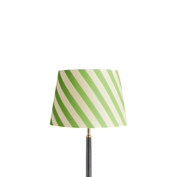 30cm straight empire shade in classic green stripes hand painted card