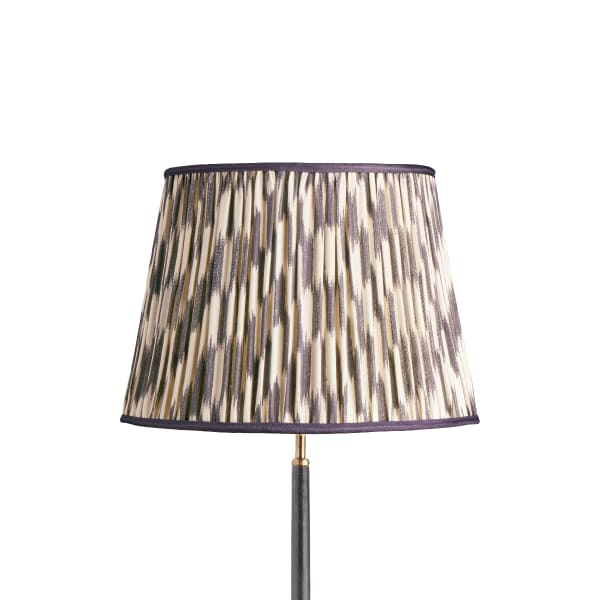 40cm straight empire silk ikat shade in black and cream Atlas