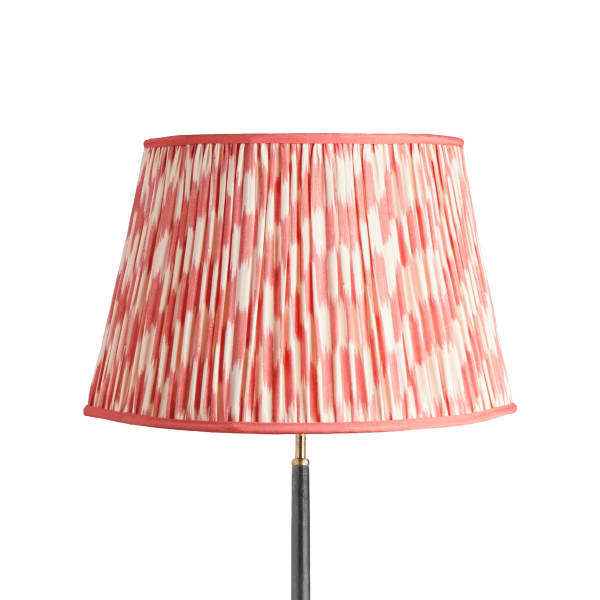 50cm straight empire silk ikat shade in coral and cream Atlas