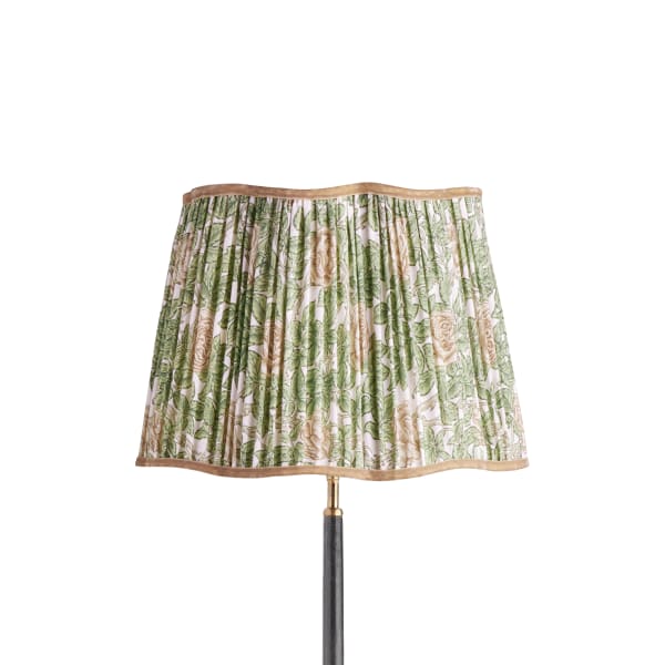 40cm scalloped straight empire shade in leafy arbour Rambling Rose linen by Morris & Co.