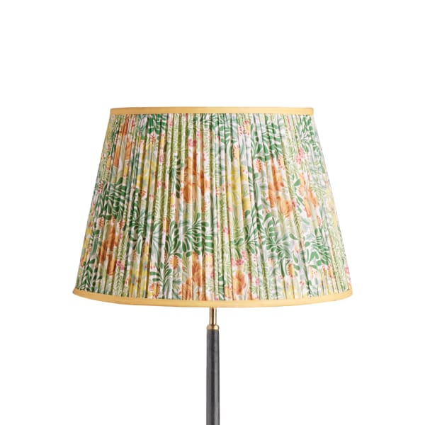 45cm straight empire shade in herball and weld Bower printed cotton by Morris & Co.