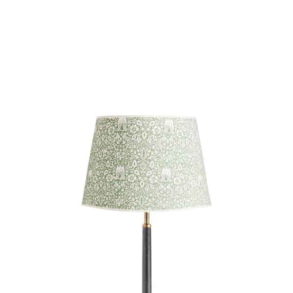 30cm straight empire shade in leafy arbour Borage block printed card by Morris & Co.