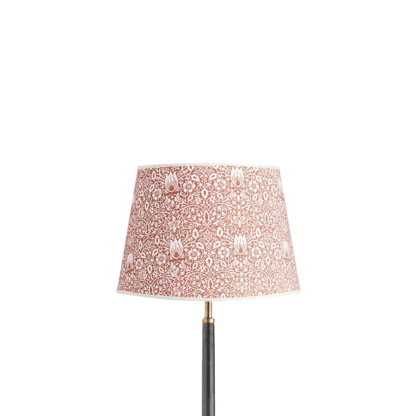 30cm straight empire shade in red house Borage block printed card by Morris & Co.