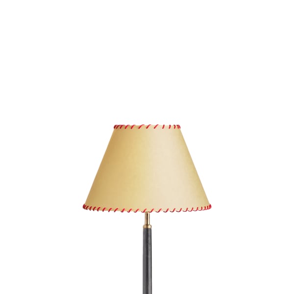 30cm Empire shade in natural vellum with red stitching