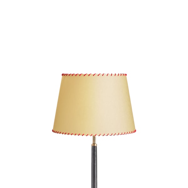 30cm Straight Empire shade in natural vellum with red stitching